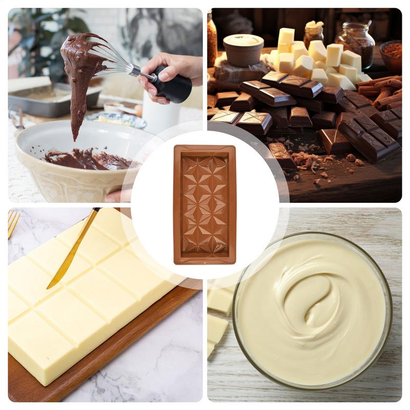 Chocolate Bar Mold Reusable Food Grade Silicone Chocolate Bar Mold For Baking Non-Stick Candy Molds Thick Chocolate Bar Mold