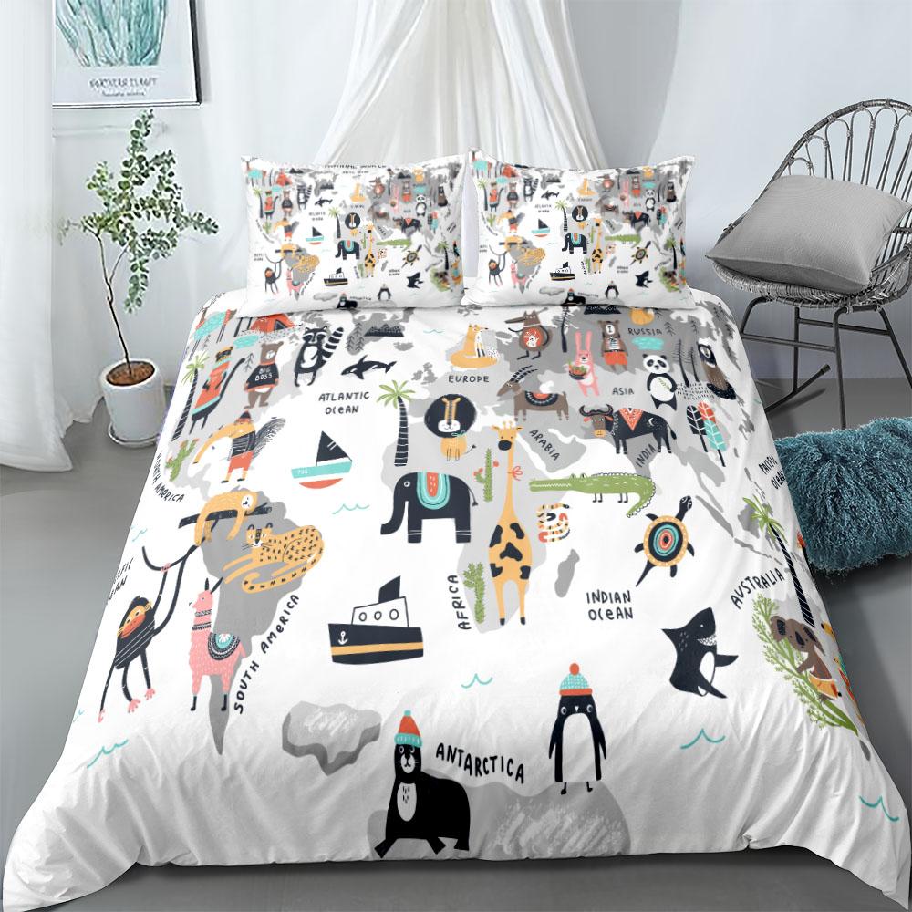 Space Rocket Duvet Cover Set King Queen Double Full Twin Single Size Bed Linen Set