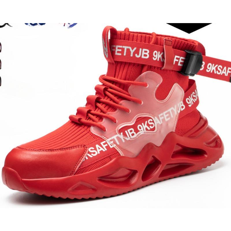 

Ботинки унисекс со стальным носком, легкие, удобные, безопасная рабочая обувь 48 красный