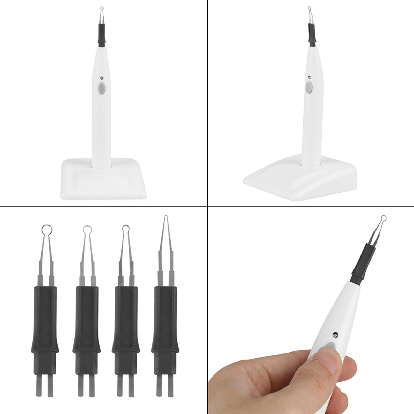 Coupe-Gutta Percha Dentaire Sans Fil pour Gencives avec 4 Embouts white