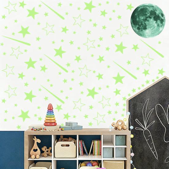 Waterproof Wall Stickers Self-Adhesive PVC Scratch-Resistant Wall Decals Removable Glow in The Dark Wall Stickers for Bathroom Living Room Bedroom