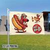 2D Flat, 2D Door Banner, 1pc Multi-size 2D Flat, Polyester Flat Happy Hot Dog Mascot Flag - Ideal for Indoor and Outdoor, Parties, Weddings, Birthdays