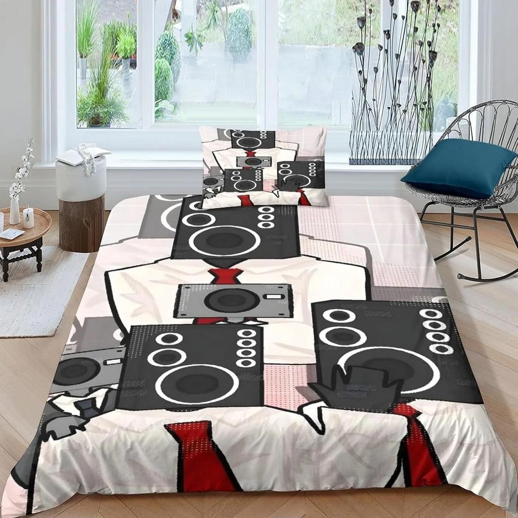 Game Skibidi Toilet Duvet Cover Pillowcase Bedding Set Adult Boys Girls Bedroom Decoration Children Gift Single Double Size
