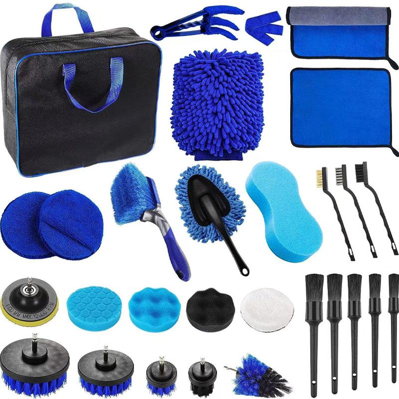 

29pcs Car Cleaning Kit with Ultra-Soft Car Detailing Brushes, Car Washing Kit Cleaning Wheels Interior Leather Dashboard Vents