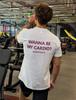 Lustiges Fitnessstudio Willst du mein Cardio sein Text Zurück Druck T-Shirt Unisex Trainingsslogan Kurzarm Reine Baumwolle Locker Lässig Streetwear Oberteil