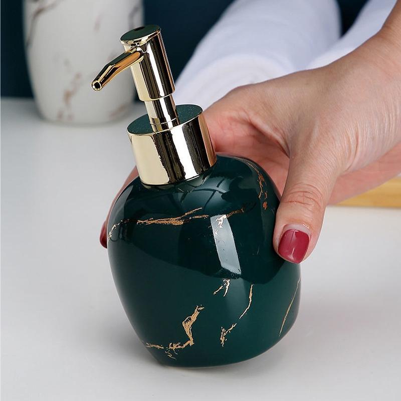 Exquisite ceramic press bottle lotion hand sanitizer separate bottle Luxury hotel shower gel shampoo separate empty bottle