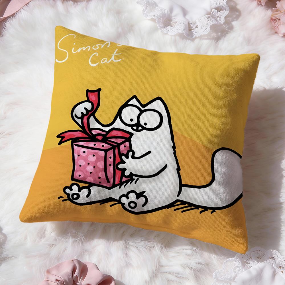 Süße Anime S-Simons Katze Kissenbezug Premium Komfort Wendbare Kissenhülle -Zwei in Einem Design für Jeden Raum & Autoinnenraum