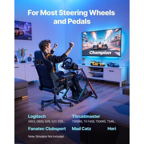 VEVOR Racing Wheel Stand, Adjustable & Foldable Simulator Stand for Logitech G923 G920 G29 G27