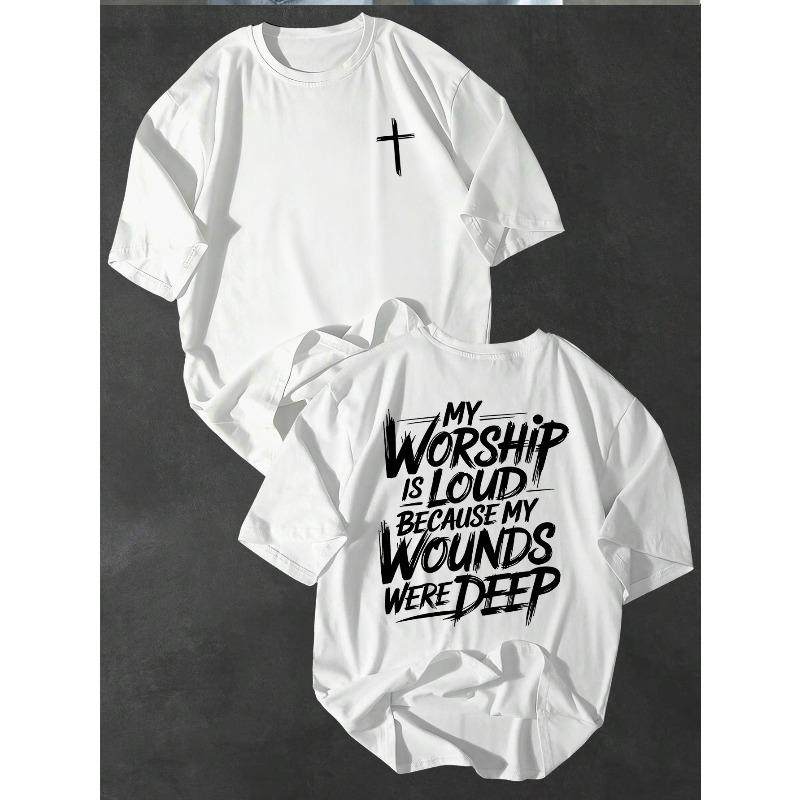 My Adoration Loud Men's T-Shirt - Wounded Deep Faith Edition,Round Neck, Relaxed Fit, Oversized, Cool, Casual, and Fashionable