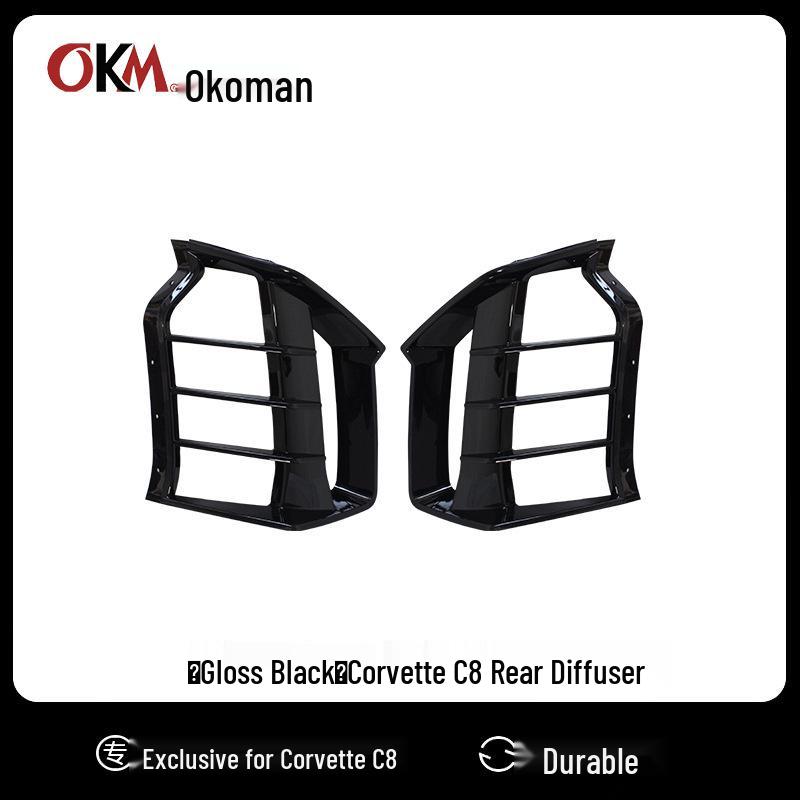 Chevrolet Corvette C8 Rear Lip Diffuser (2020-2025) for Rear Bumper Modification Glossy Black