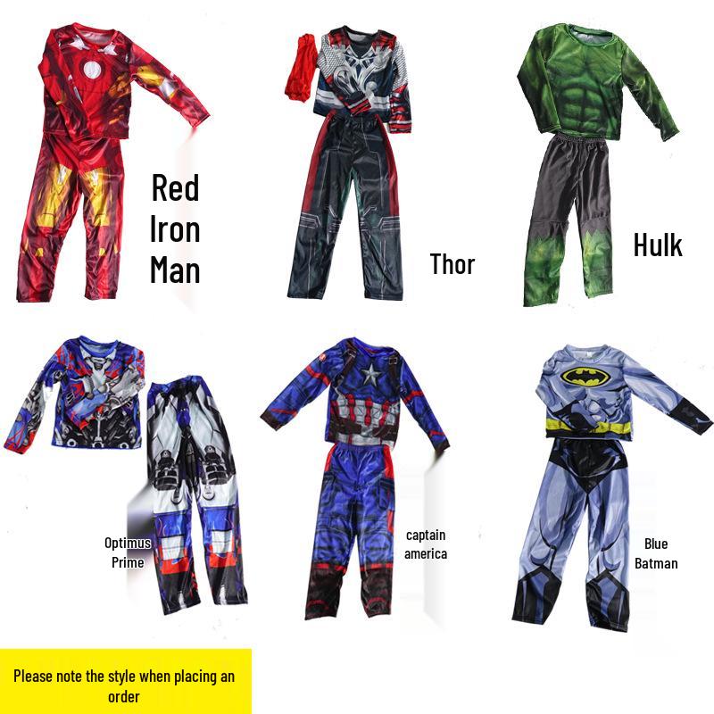 Children s Superhero Muscle Costume: Captain America, Iron Man, Hulk, Optimus Prime, Spider-Man, Thor. Extra Large