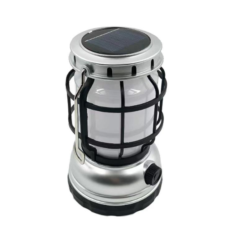 New Dual Light Source Retro Portable Horse Lantern Cross-border Led Solar Outdoor Camping Light USB Charging Emergency Light