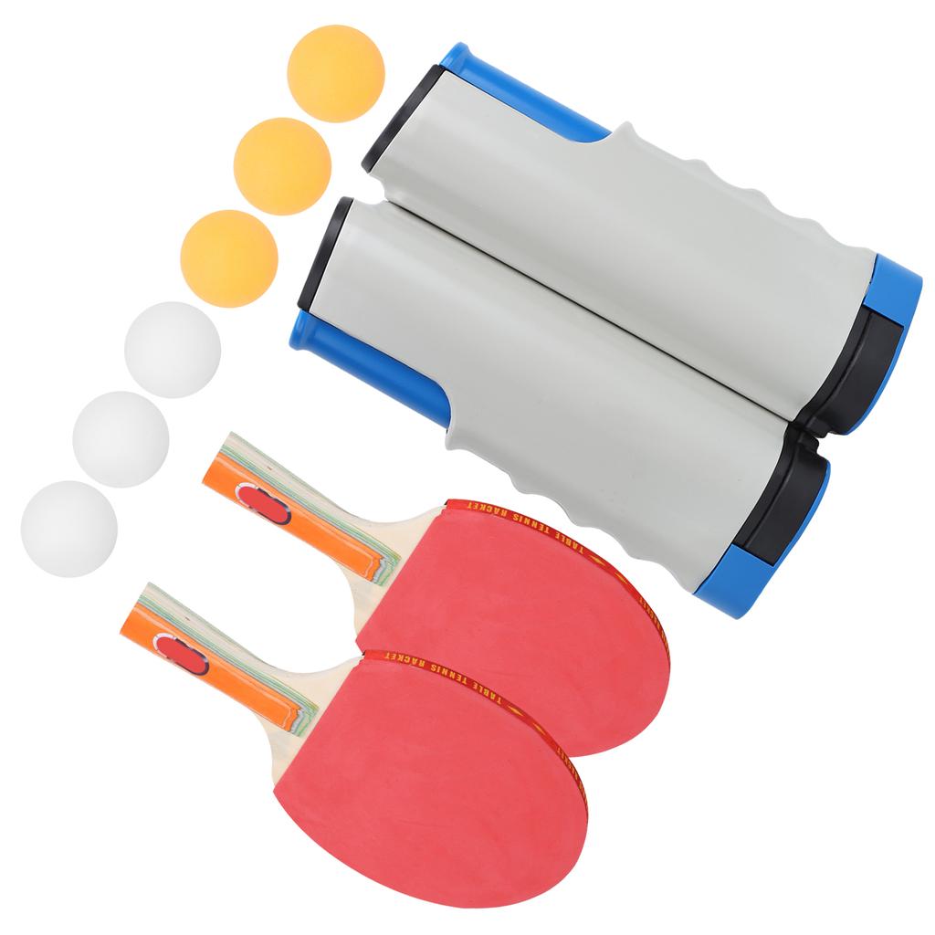 Table Tennis Rackets Balls Net Soft Shaft Kit Indoor Training Device for Children Kids