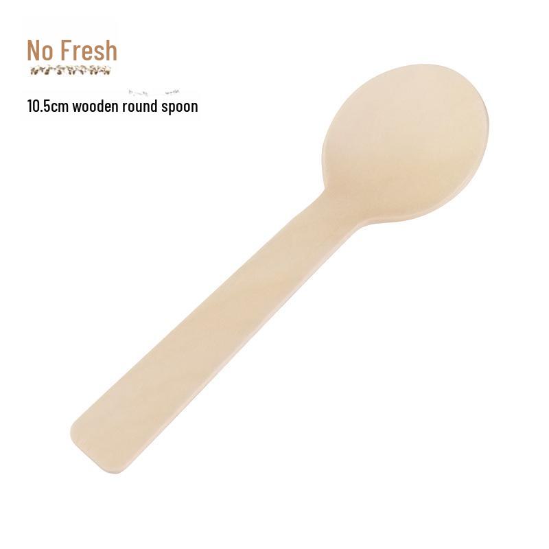 Biodegradable Disposable Wooden Ice Cream Spoons - Individually Packaged for Ice Cream or Popsicles.