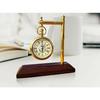 Brass Desk Clock With Wooden Base | Desk Clock, Table Clock, Antique Clock, Vintage Clock, Victoria Clock For Office & Kitchen Decorative