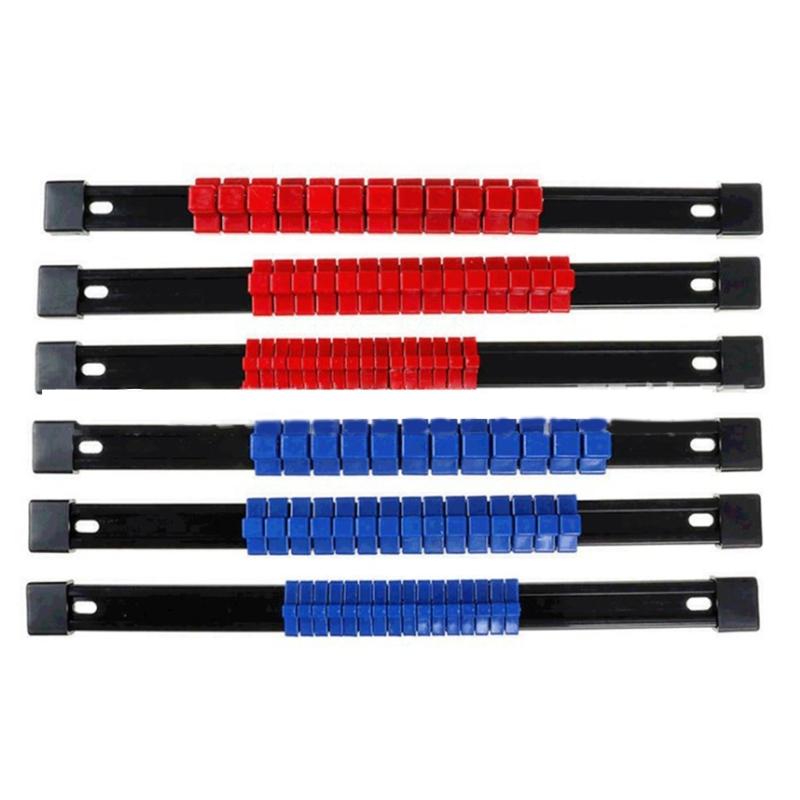 6Pcs ABS Socket Wrenchs Holder Adjustable Finisher 1/4 3/8 1/2 Storage Mountable Sliding Stand Sleeve Holder Rail Rack
