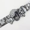 Y2K Rhinestone Skull & Snake Punk Belt - Unisex Leather with Rivet Decoration