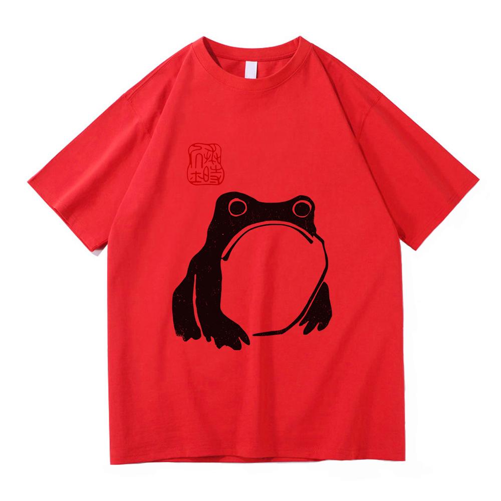 Vintage Unimpressed Frog T Shirt Fashion Men/Women Aesthetic Funny Japanese Anime T-Shirt High Quality Casual Cotton Tees Shirts