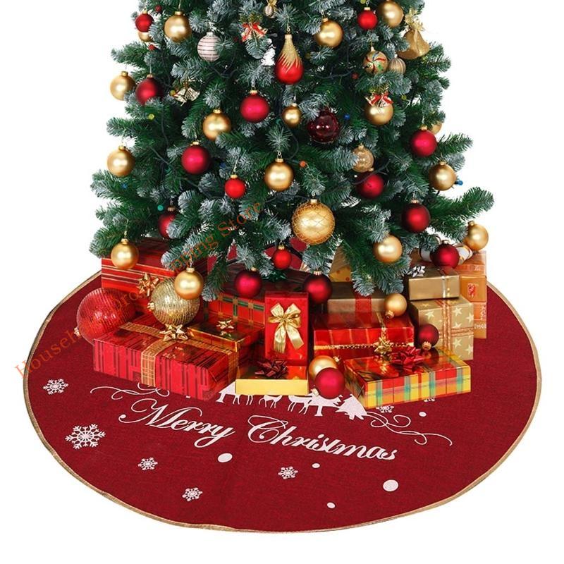 85AD Weihnachtsbaumschmuck Baumrock 39 Zoll Frohe Weihnachten Elch Rustikaler Baumrock für Weihnachtsdekorationen Innen Außen Party