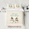 3pcs Merry Christmas Snowman Themed Bedding Set, 1*duvet Cover+2*pillowcase, for Teenagers and Adults Bedroom, Christmas Gift