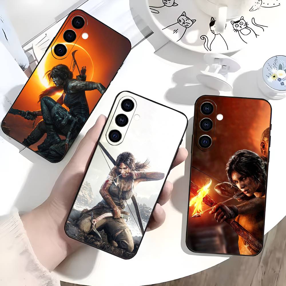 L-Lara Croft T-Tomb R-Raider Phone Case For Samsung Galaxy A73,A72,A71,A70,A53,A52,A51,Others Soft Black Cover