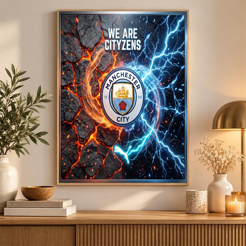 Manchester City Diamond Painting Kit 5D Full Drill DIY Diamond Mosaic Wall Art Home Decor