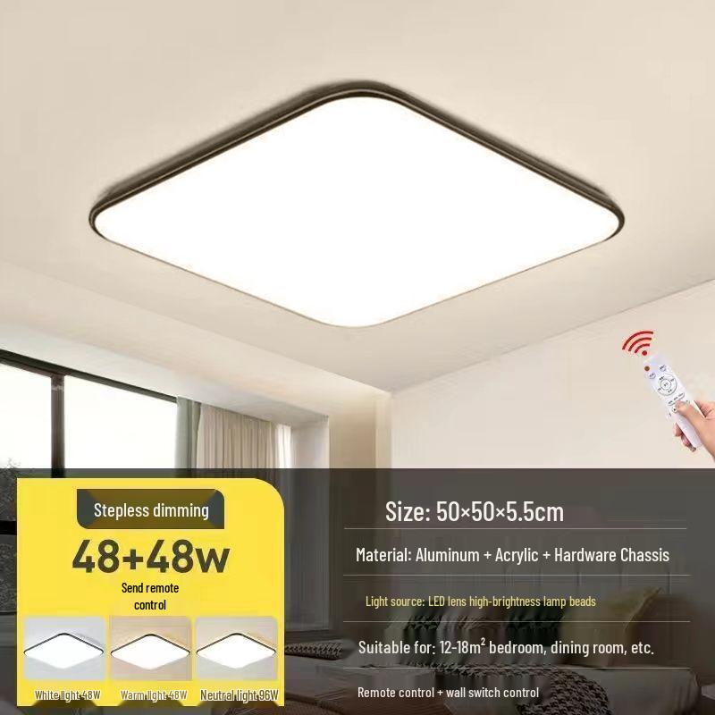 Modern LED Rectangular Ceiling Light - Large Minimalist Fixture for Living Room or Bedroom (2025 Model)