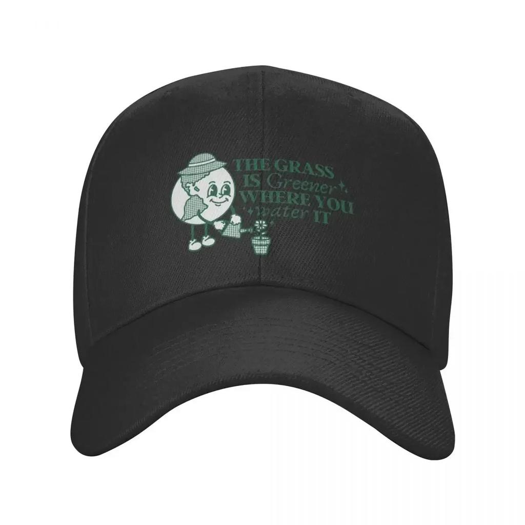 The Grass Is Greener Where You Water It Earth Baseball Cap Golf Wear foam party Hat Icon Woman Hats Mens