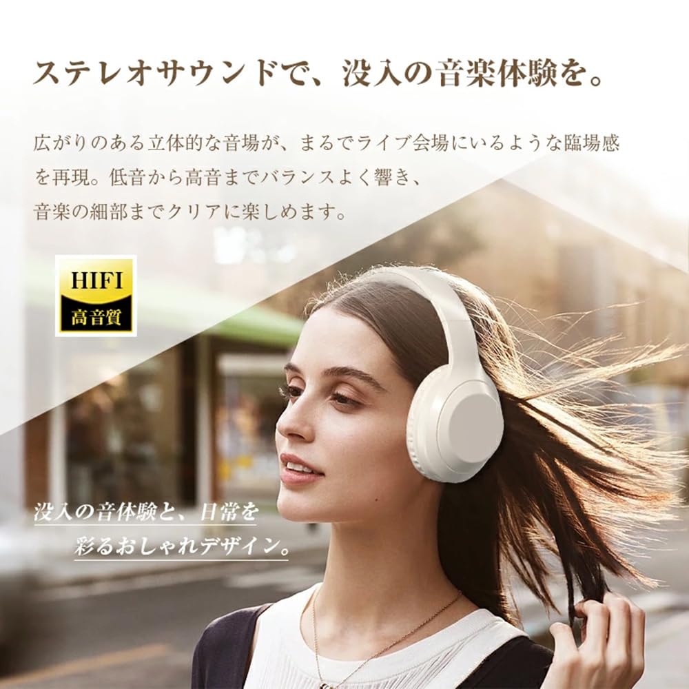 Bluetooth 6.1 Wireless Headphones, 23 Hours of Playback, Multi-Point Support, Ultra-Lightweight (188g), Foldable, with MicroSD Card Compatible, ENC