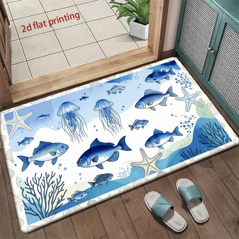 Ozean-Thema Digitale Matte Wohnzimmer Dekoration Zuhause Sofa Rutschfester Teppich Arbeitszimmer Schlafzimmer Tatami Kinder Weiche Bodenmatte