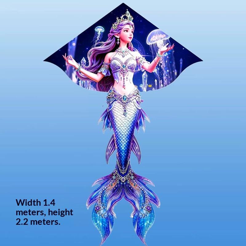 Mermaid Kite Large Cartoon Mermaid Tail Kite Easy To Fly For Adults Kids Beach Park Outdoor Activities Family Trips