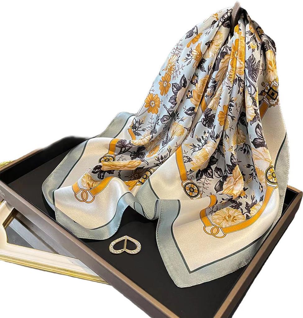 100% Natural Silk Scarf Women Foulard High Quality Square Female Headkerchief Neckerchief Shawl Wraps Hijab Bandana Scarves 65cm