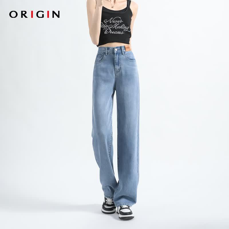 ORIGIN Women s High-Waist Loose Fit Tencel Wide-Leg Jeans 28