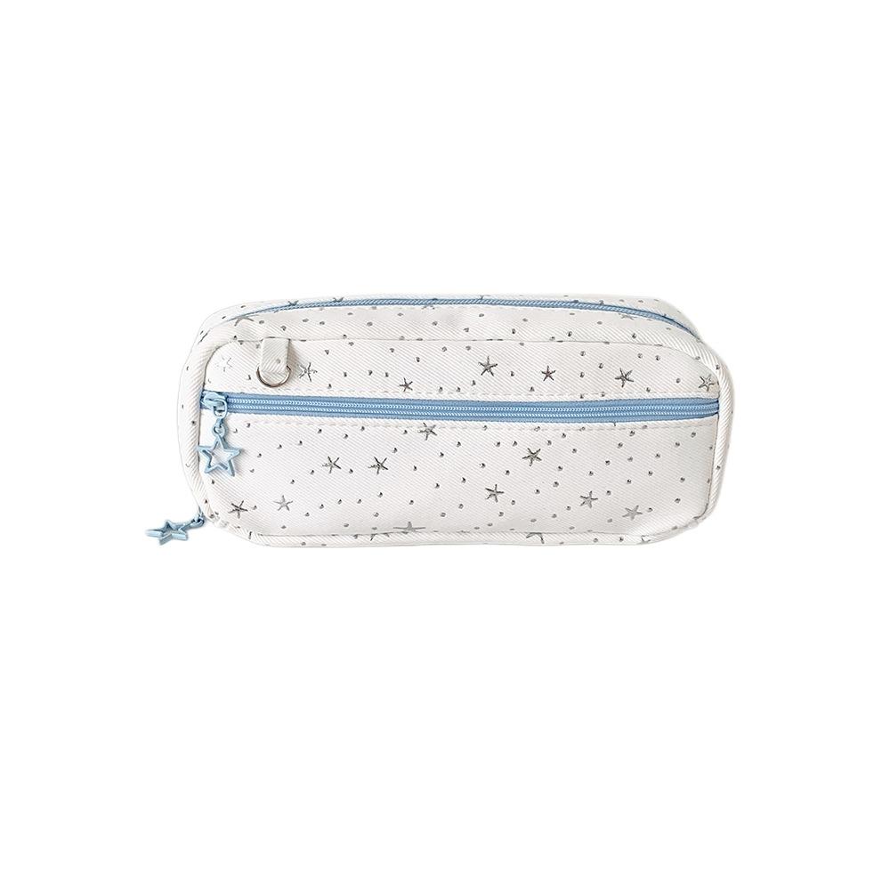 Pen Organizer Star Pencil Case Large Capacity Zipper Stationery Pouch Pencil Storage Bag Children
