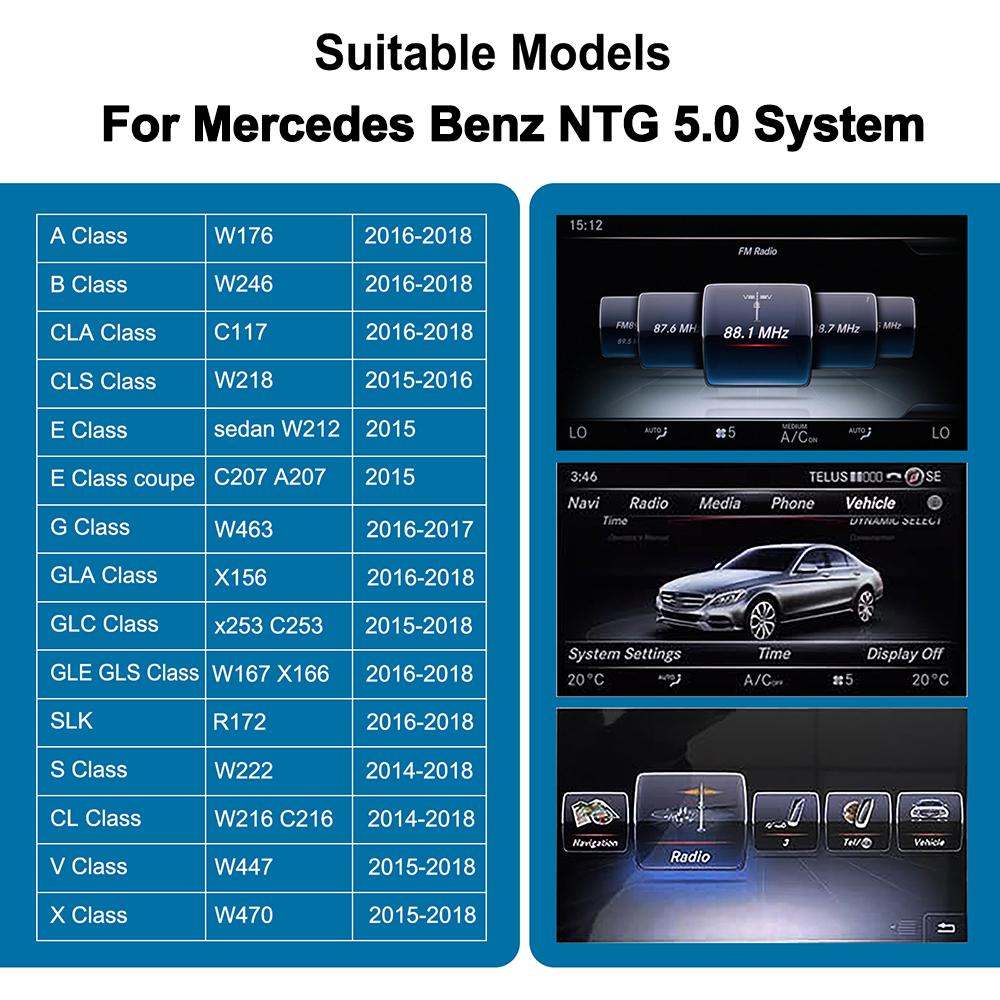 

2025 Wireless CarPlay for Mercedes Benz S Class W222 NTG5.0 with Android Auto Mirror Link AirPlay USB Camera Car Play