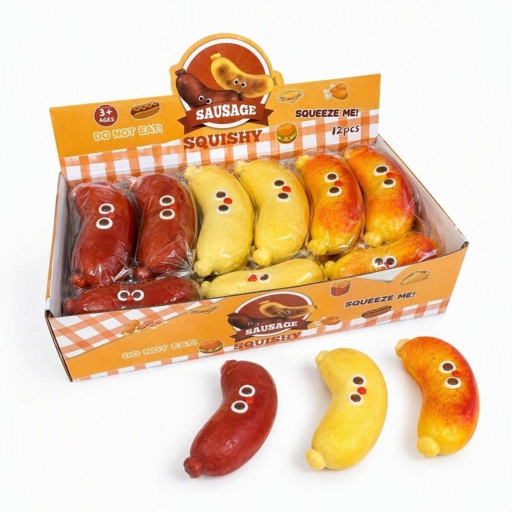 Slow Rebound Squeezable Toy Realistic Sausage-Style Fidget Toy Pinch Toy Squishy Toy  Adults