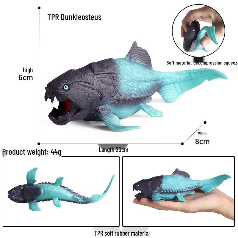 Soft Rubber Marine Animal Stress Relief Toys: Pufferfish, Octopus, Crab, Dunkleosteus Squeeze Models