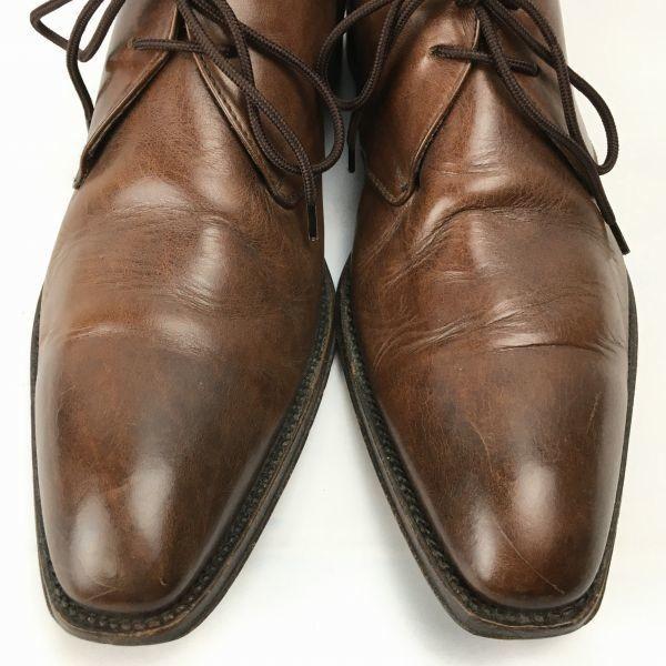 BLACKRAPID Made in Italy Vollleder Chukka Boots Braun Größe 8 26,5 Herren(GEBRAUCHT)