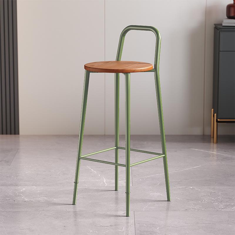 Nordic Iron Art Bar Stool with Backrest – Modern, Luxurious Design