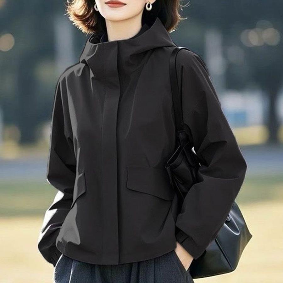 Korean Style High-End Special Edition Trendy Oversized Hooded Short Jacket Women Spring/Autumn Waterproof Coat