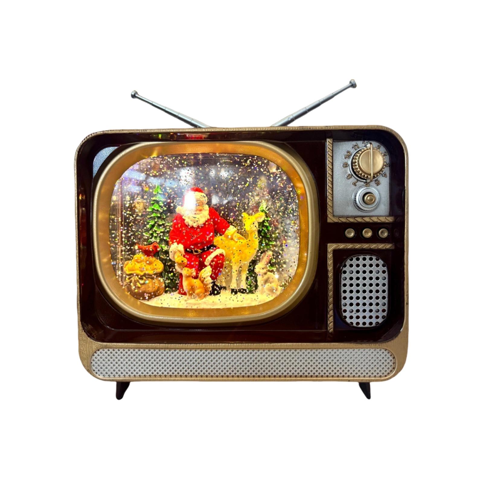 

Glittering Christmas Music Box LED Night Light TV Design Gifts USB Powered Xmas Decoration Christmas Lantern for Bar Bedroom