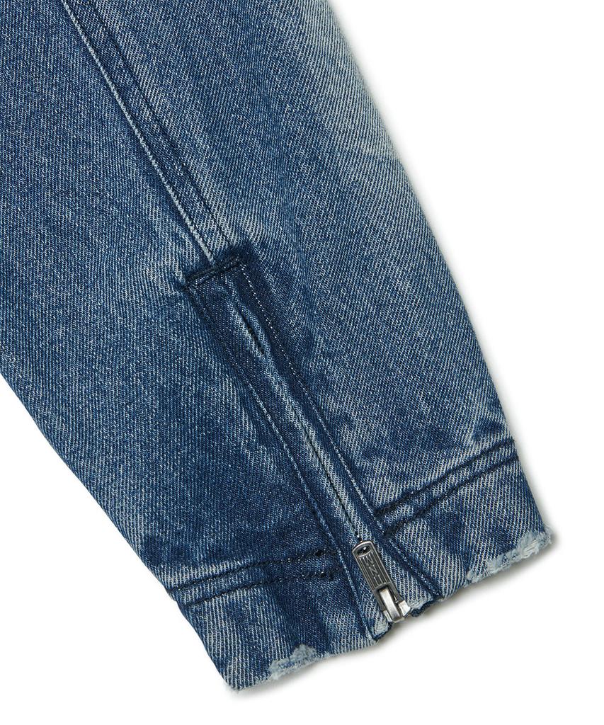 Nomanual Washed Denim Rider Jacket - Washed Blue