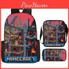 Minecraft 3in1 Oxford Backpack Set With Pen Case And Sling Bag For Students