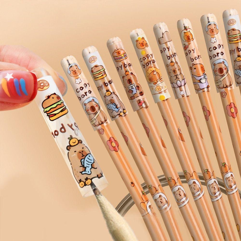 6PCS Cute Pencil Topper Covers Non Toxic Pencil Extender Capybars Pencil Cap  Children