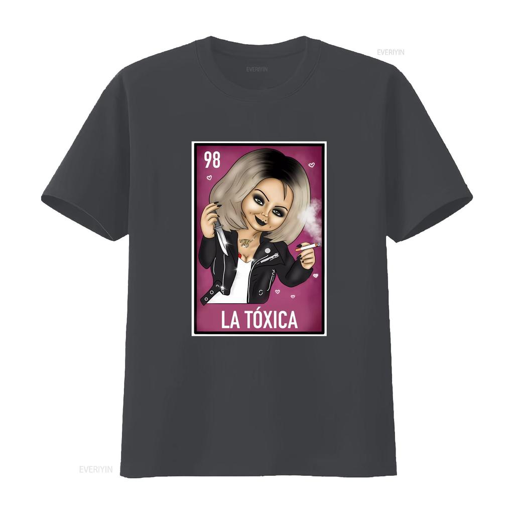 La Toxica Chuckys Bride Funny Mexican Loteria T shirt Perfect vintage Washed Stretched homme Soft Slightly fashion Casual