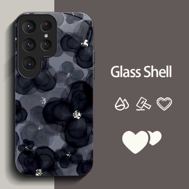 Love flower Exquisite luxury High-end PhoneCase Glass PhoneCase for Samsung Galaxy S26 S25 S24 S23 S22 S21 FE Ultra Plus