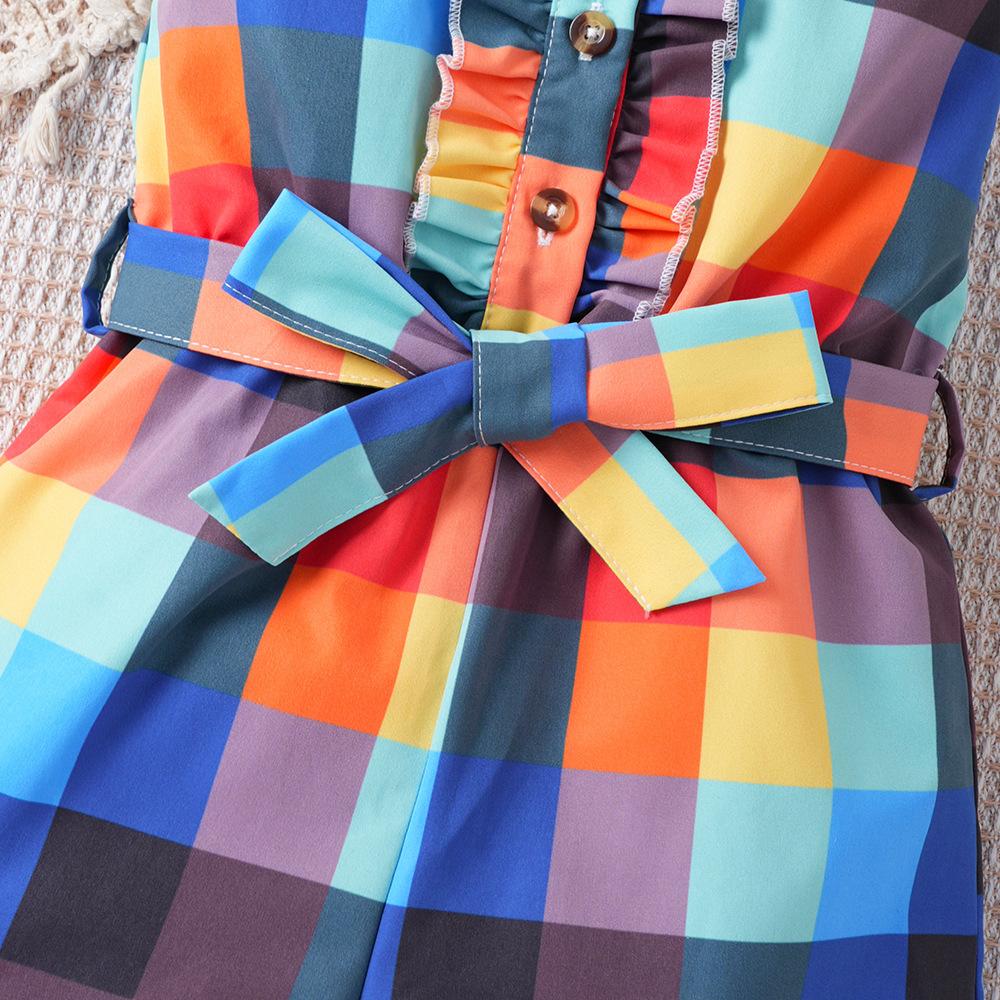 Kids Clothes Summer Fashion Sleeveless Halter Neck Short Jumpsuit for Girls Romper