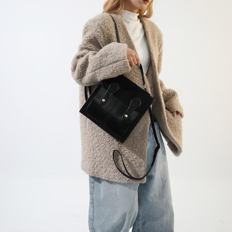 Niche Design Bag for Women New Backpack Retro Handheld Korean Casual Solid Color Backpack