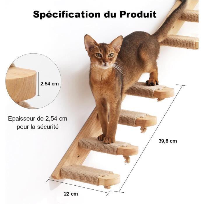 Étagère d'escalade murale - fukumaru - griffoir en jute - bois - intérieur - pour chat