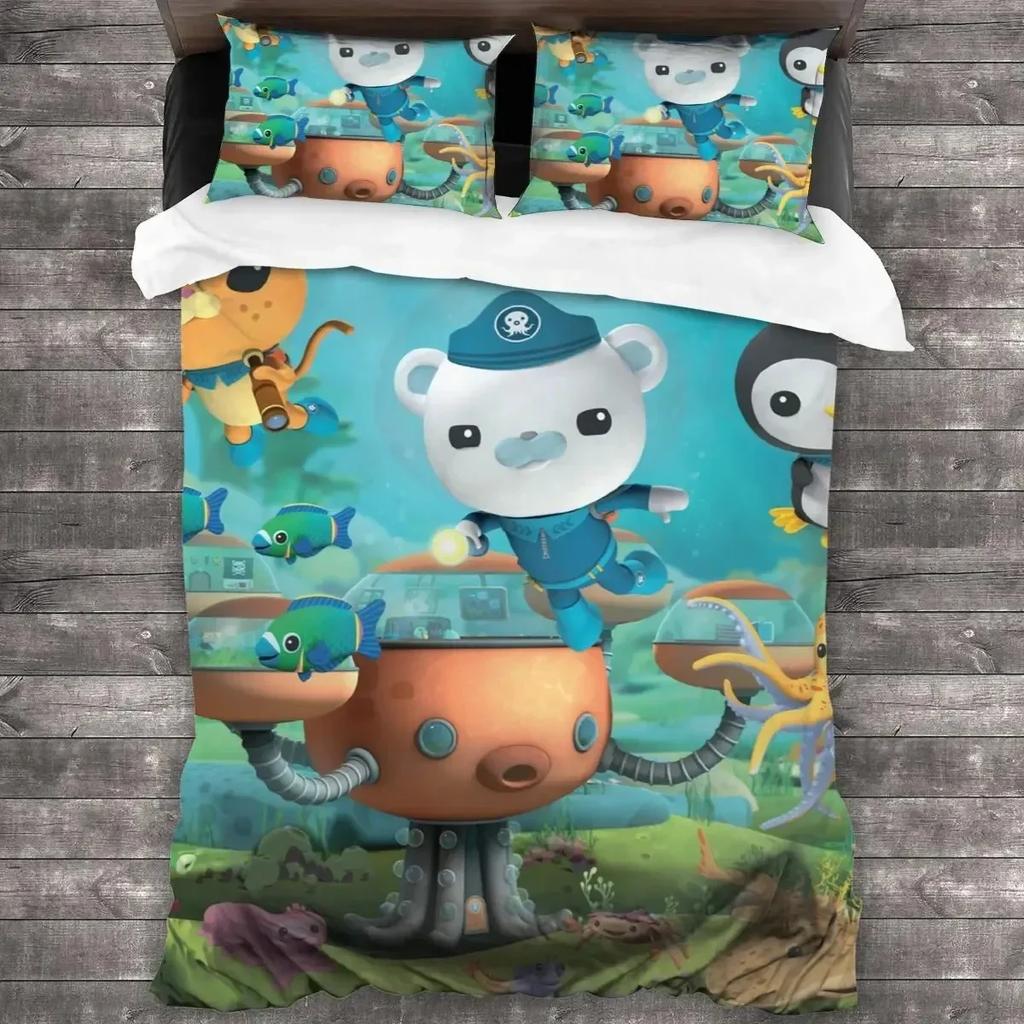 Anime Octonauts Bedding Set Boys Girls Twin Queen Size soft Duvet Cover Pillowcase Bed Kids Adult for Fashion Home bedroom